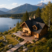Villa Modulaire Préfabriquée Moderne et Économique en Forme de Triangle pour Hôtel, Gîte de Luxe ou Maison de Résidence