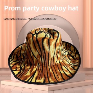 Sombrero Vaquero con Estampado Animal al por Mayor, Diseño de Cebra, Tigre y Vaca, <span class=keywords><strong>para</strong></span> Fiestas Temáticas de <span class=keywords><strong>Safari</strong></span>, Despedidas de Soltera, Festivales de Música y Disfraces - Product Image 2