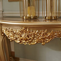 Table console mobile en bois de pin couleur champagne, style néo-classique européen, pour la décoration d'entrée et de couloir d'hôtel