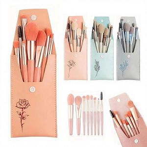 Juego de Brochas Personalizadas de 8 Piezas, Kit con Bolsa de Brochas de Maquillaje con Flor de Nacimiento Personalizada - Product Image 1