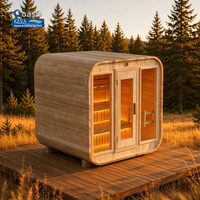 Sauna de Cedro Rojo o Pino Termotratado con Vidrio Panorámico, WiFi Inteligente, 240V, DDP, EE. UU., Canadá, HOA, Ski, Certificación ETL y CSA