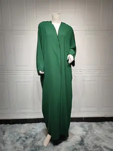 Último frente abierto Kimono estilo árabe Dubai musulmán Abaya turco Abaya para la venta Kaftan Abayas Luxe vestido musulmán