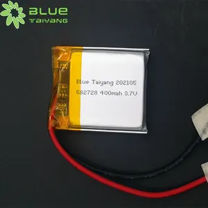 3.7v Battery 400mah Blue Taiyang Rechargeable 582728 3.7v 400mah Lithium Polymer Battery 400mah Battery Smartwatch