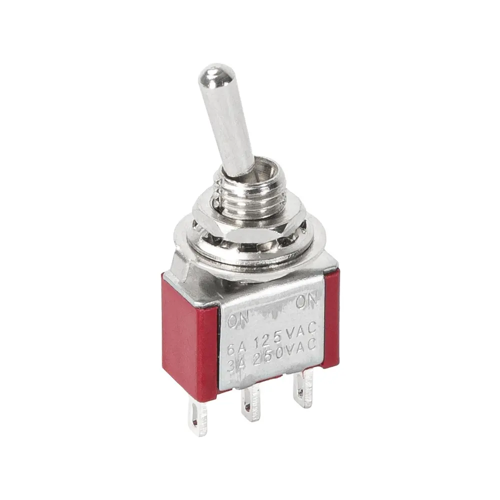 Daiertek interruptor de alternância, MTS-102-R spdt, em-on 2way, mini 3 pinos 6a 125vac 3a 250vac, interruptores de alternância de metal, 2 posições