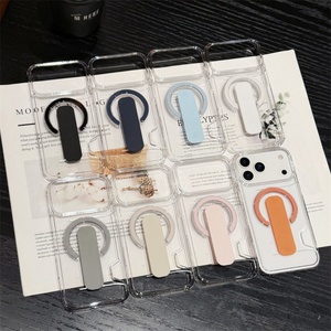 Hand Strap Clear <b>PC</b> Shockproof Phone Case <b>for</b> iPhone 17 Pro Max 16 15 14 With <b>Card</b> Slot <b>Wireless</b> Magnetic Charging Cover - Product Image 2
