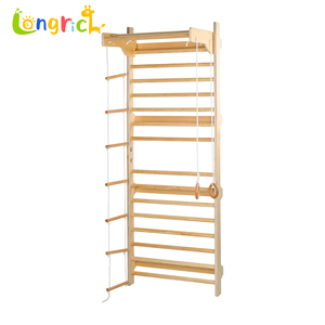 Escalera sueca de madera para montar en la pared, para niños y adultos, barra de escalada para gimnasio interior, anillas, 78x30x220cm, equipo de fitness para el hogar, uso familiar - Product Image 4