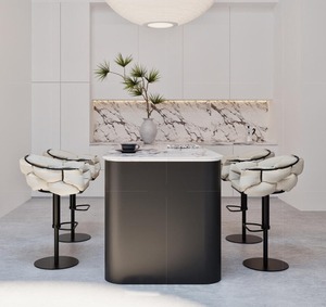 שרפרף בר מתכוונן לגובה, עשוי מתכת עמידה, עם מסגרת נירוסטה, מתאים למכוני יופי, עיצוב ציפורניים וחנויות כלות - עיצוב מודרני - Product Image 2