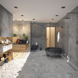 Baignoire autoportante en pierre de surface solide de luxe | Baignoire ovale moderne pour les projets de spa et d'hôtel de salle de bain - Product Image 1