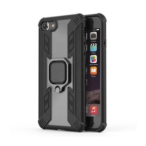 Armure Étui de Téléphone pour iPhone <span class=keywords><strong>SE</strong></span> <span class=keywords><strong>2020</strong></span> Antichoc magnétique Voiture Support De Bague TPU Couverture Arrière - Product Image 2