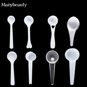Cuillère à mesurer le visage en plastique blanc à long manche (1ml-30ml) Outils de dosage de poudre Limiter le <span class=keywords><strong>sel</strong></span> Cuillère à café Cuillère à mesurer - Product Image 2