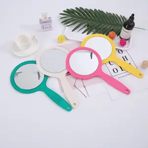 Großhandel neuer benutzerdefinierter handgehaltener Plastikspiegel Vintage-Stil handgehaltener runder Make-up-Spiegel verfügbar zu günstigem Preis