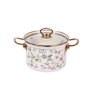 Pentola per Zuppa <span class=keywords><strong>in</strong></span> <span class=keywords><strong>Ghisa</strong></span> Smaltata di Alta Qualità con Logo Personalizzato, Coperchio <span class=keywords><strong>in</strong></span> Vetro, Design Contemporaneo, Compatibile con Fornelli a Gas, Colore Oro - Product Image 6