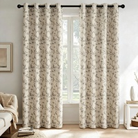 Rideaux occultants en polyester à imprimé fleurs de pêcher pastorale - Isolation thermique et blocage de la lumière pour chambre et salon