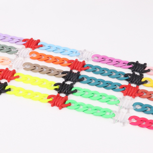 Nueva Moda calle Mezcla color alambre gargantilla cadena esmerilada Hip Hop Cool Boy acrílico collar hombres - Product Image 5