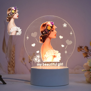 <span class=keywords><strong>Veilleuse</strong></span> LED 3D en acrylique en gros – Cadeau créatif DIY pour chambre à coucher, unisexe, tous âges, éclairage de table/bureau/chevet - Product Image 1