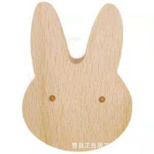 Wooden Animal Shape <b>Wall</b> <b>Hooks</b> Beech Wood Adhesive <b>Hook</b> For Home Kitchen Entryway Storage Decor - Product Image 5