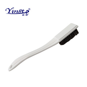 Cepillo para zapatos de plástico Yinste con cerdas de crin de caballo para limpiar zapatos de cuero, mango blanco, 2 piezas - Product Image 3