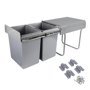 Poubelle de cuisine moderne modulaire extractible avec support mural en PP pour déchets ménagers - Product Image 1