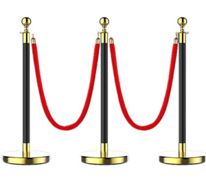 Trang trí đám cưới cung cấp hàng đợi dây rào cản thảm đỏ đen và vàng bài stanchions dây đỏ - Product Image 3