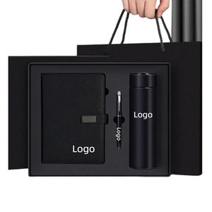 Ящик для книг A5, годовой роскошный корпоративный офисный Подарочный комплект, мягкая обложка для ноутбука, кожаная коробка, стальная бутылка для воды - Product Image 1