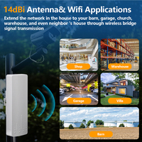 Adaptateur PoE Ethernet LAN RJ45 2 ports, CPE extérieur, pont Wi-Fi sans fil longue portée 3KM, antenne 14dBi à gain élevé 22 MIMO, IP65, en stock