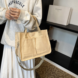 Customized 2025 Korean Ins Large Capacity <strong>Student</strong> Single <strong>Shoulder</strong> Canvas <strong>Bag</strong> Simple Cross <strong>Shoulder</strong> <strong>Handbag</strong>