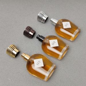 Flacon de <span class=keywords><strong>parfum</strong></span> vide en verre de 50 ml, base épaisse de luxe, col serti, bouchon texturé en corde, pulvérisateur à pompe sérigraphié - Product Image 3