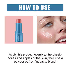 EELHOE Stick Blush Multifunzionale Illuminante Tridimensionale Naturale Impermeabile Leggero Crema per Contouring Facile - Product Image 6