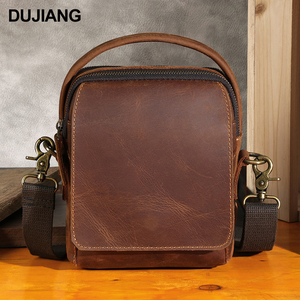 हाई-एंड पुरुषों के पागल घोड़े चमड़े के बड़े-क्षमता आकस्मिक यात्रा बैकपैक व्यवसाय कंप्यूटर ले जाने वाले मैसेंजर बैग - Product Image 2