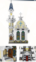 Nueva llegada MORK 033006 ciudad Medieval Iglesia Moc ladrillos Modular casa modelo bloques de construcción juguetes arquitectura famosa para niños