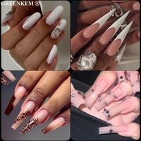 96 pièces cristal Nail Art forme ensemble Extension rapide Gel couverture complète conseils avec échelle marquages 4 modèles naturel bricolage faux ongles