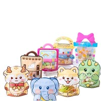 Sacs en plastique de qualité alimentaire anti-humidité, pochettes verticales personnalisables en PET/PE, motif dessin animé unique, fermeture éclair – Vente chaude