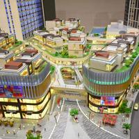 Maqueta de Edificio Comercial Personalizada en 3D, Escala 1:80, con Diseño Iluminado por LED y Materiales Personalizados para Centro Comercial