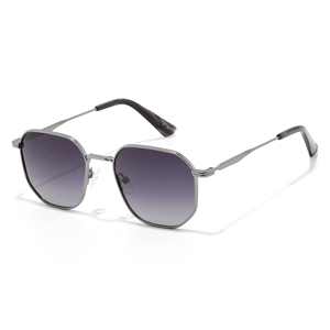 Unisex <b>Rectangle</b> Metal Frame <b>Sunglasses</b> <b>Black</b> Lens UV400 Protection Full Rim Style for Adults - Product Image 5