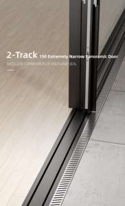 <span class=keywords><strong>Rideau</strong></span> en verre moderne <span class=keywords><strong>Porte</strong></span> pliante avec aluminium sans cadre Patio coulissant Panoramique Accordéon Balcon Cloison <span class=keywords><strong>Porte</strong></span> pliante - Product Image 3