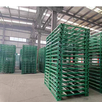Palette en acier empilable pour panneaux solaires à charge lourde, palette métallique réutilisable pour la manutention des panneaux photovoltaïques en usine et en entrepôt