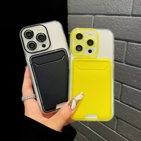 Nouvel arrivage fente pour carte PC + coque TPU fente à rayures gouttes colle étui de téléphone pare-chocs pour Apple iPhone 15 Pro Max 14 13 12 11 couverture arrière