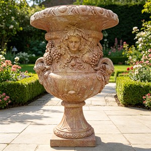 Jardinière carrée en marbre blanc style colonne romaine, sculptée à la main avec motifs floraux, pot sur piédestal en pierre, urne de jardin pour villa, vente en gros, sur mesure - Product Image 4