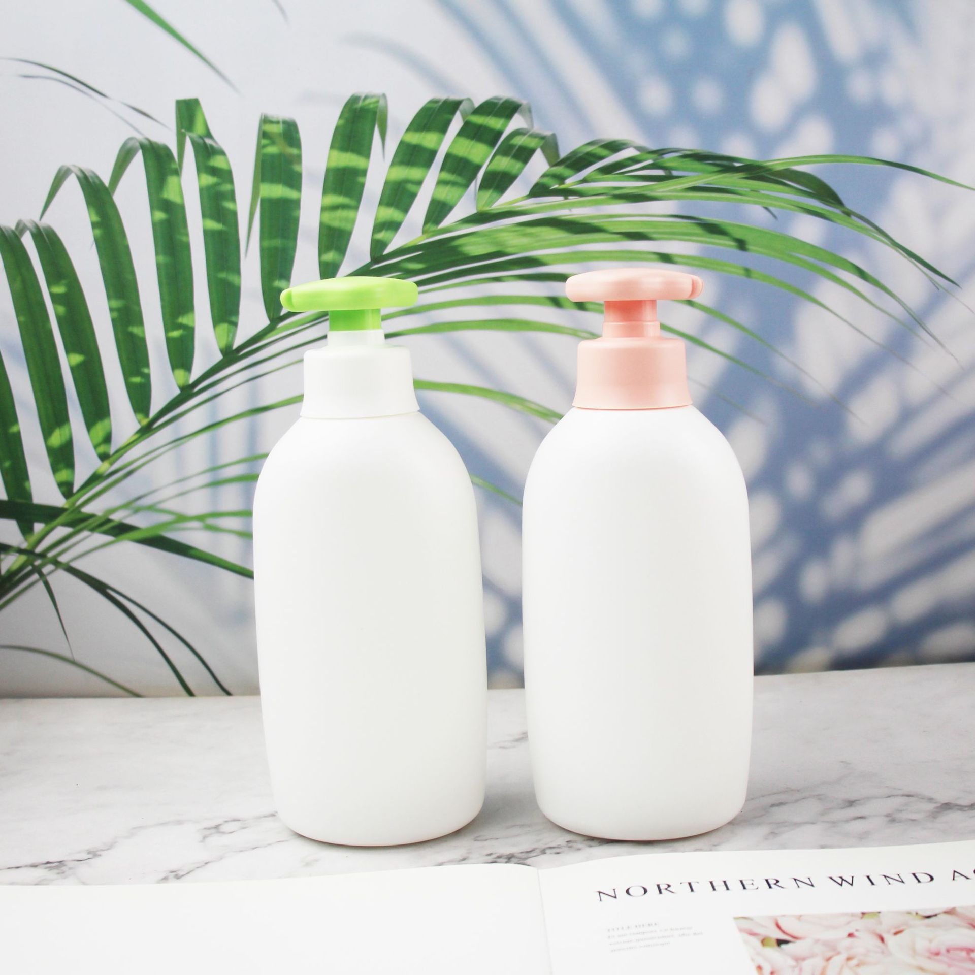 Pink HDPE Plastic Pump Bottles 80ml/300ml/500ml – Refillable Skincare & Baby Lotion Containers for Facial Cleanser, Serum & Face Cream