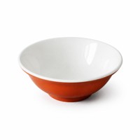 Bol mélangeur en mélamine bicolore orange brûlé, empilable et écologique, 17 cm, pour cuisine extérieure, pique-nique, usage domestique