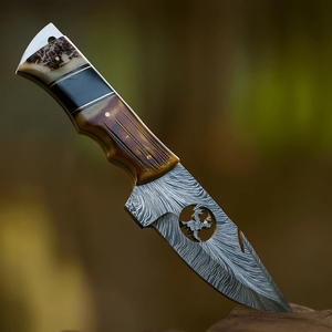 Couteau de chasse en acier Damas avec manche en bois sur mesure, meilleur couteau de chasse en acier Damas de haute qualité, nouvelle mode - Product Image 6