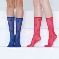 Offre Spéciale Sexy Summer New Polkadot Lace Transparent Crystal Woman Sheer Chaussettes