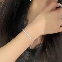 Bracciale Tennis da Donna in Oro Bianco 18K con Diamanti Coltivati in Laboratorio, Taglio Brillante Rotondo, Stile Fashion Channel, Gioielli di Lusso all'Ingrosso