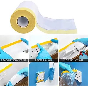 Vente en gros Rouleau <span class=keywords><strong>de</strong></span> film <span class=keywords><strong>de</strong></span> <span class=keywords><strong>protection</strong></span> pour peinture automobile <span class=keywords><strong>Plastique</strong></span> <span class=keywords><strong>de</strong></span> masquage préenregistré avec fonction étanche à l'humidité pour la peinture automobile - Product Image 6