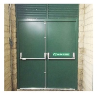 Porte en acier ignifuge sur mesure avec persienne et barre de poussée
