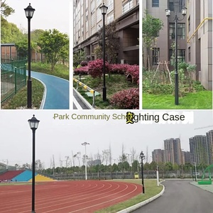 เสาไฟสวนเหล็กกลางแจ้ง หลอดไฟ LED พร้อมโคมแก้ว แสงสีขาวอบอุ่น 2700K IP66 AC 220V พร้อมเซ็นเซอร์ตรวจจับความเคลื่อนไหว ใช้พลังงานแสงอาทิตย์ ไม่สามารถถอดแยกชิ้นส่วนได้ - Product Image 2