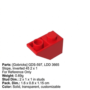 Gobricks Mattoncini da Costruzione Set di Blocchi GDS-597 Pezzi per <span class=keywords><strong>Costruzioni</strong></span> 3665 Pendenza Invertita 45° °   Mattoncini Giocattolo 2x1 in Confezione Grande - Product Image 2
