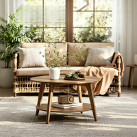 Table basse moderne en bois massif, multifonctionnelle, avec rangement, pour bureau, réception, gîte, hôtel, ensemble de tables basses décoratives