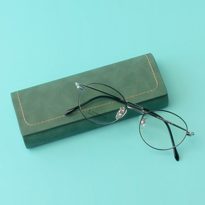 <span class=keywords><strong>Étui</strong></span> en cuir fait main pour <span class=keywords><strong>lunettes</strong></span> de soleil rectangulaires de style japonais pour femmes et hommes, résistant aux chutes, compact et portable, pour étudiants - Product Image 3
