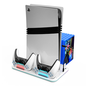 Suporte Branco para Console PlayStation 5, Acessórios para PS5 Incl. Carregador de Controle, Ventoinha de Resfriamento, Suporte para Fone de Ouvido e Estação de Refrigeração - Product Image 1